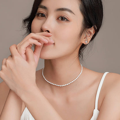 Luck Rising Freshwater Pearl Necklace for Women – High Luster Baroque Pearl Choker with 925 Silver Lobster Clasp – 3-4mm / 6-7mm Pearls, Adjustable 38+6cm Length