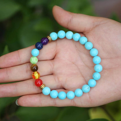 Luck Rising 2pcs 7 Chakra Bracelet Set – Lava Rock & Tiger Eye Energy Beads – Aromatherapy Essential Oil Diffuser Yoga Bracelet for Men & Women